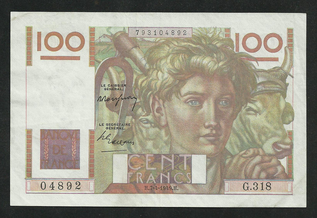 100 Francs Paysan (7-4-1949) SUP