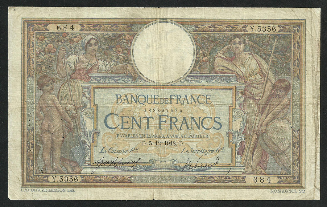 100 Francs Merson (5-12-1918)