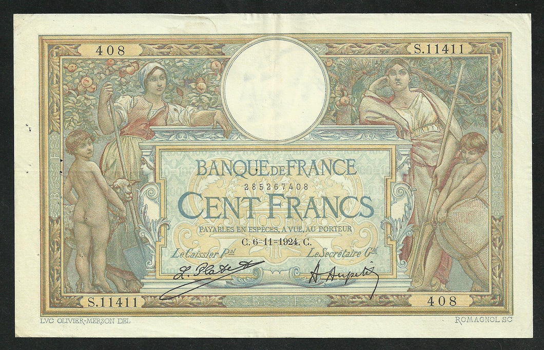 100 Francs Merson (6-11-1924)