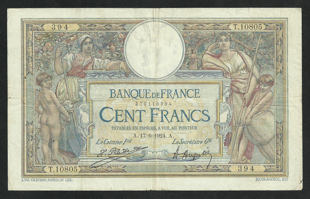 100 Francs Merson (17-6-1924)