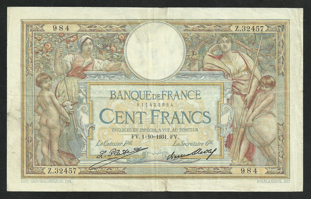 100 Francs Merson (1-10-1931)