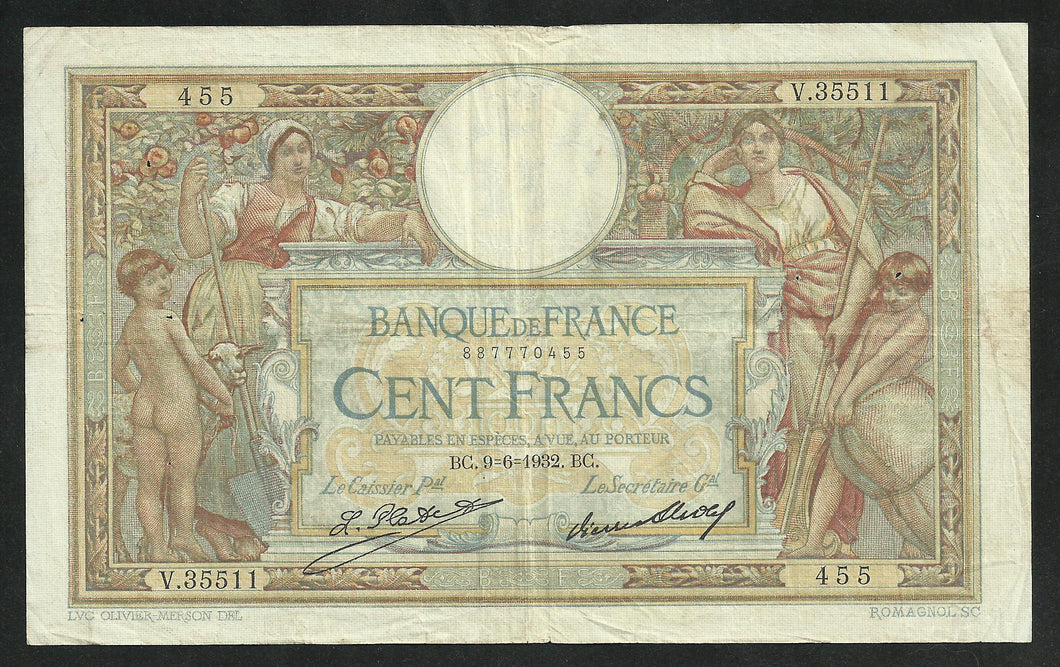 100 Francs Merson (9-6-1932)