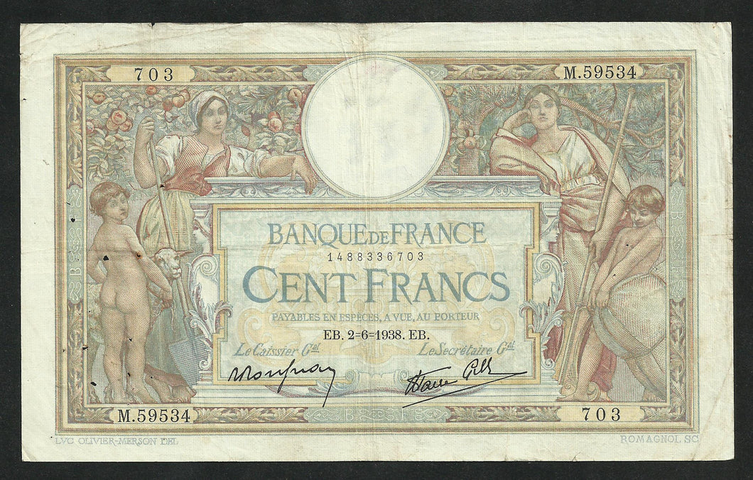 100 Francs Merson (2-6-1938)