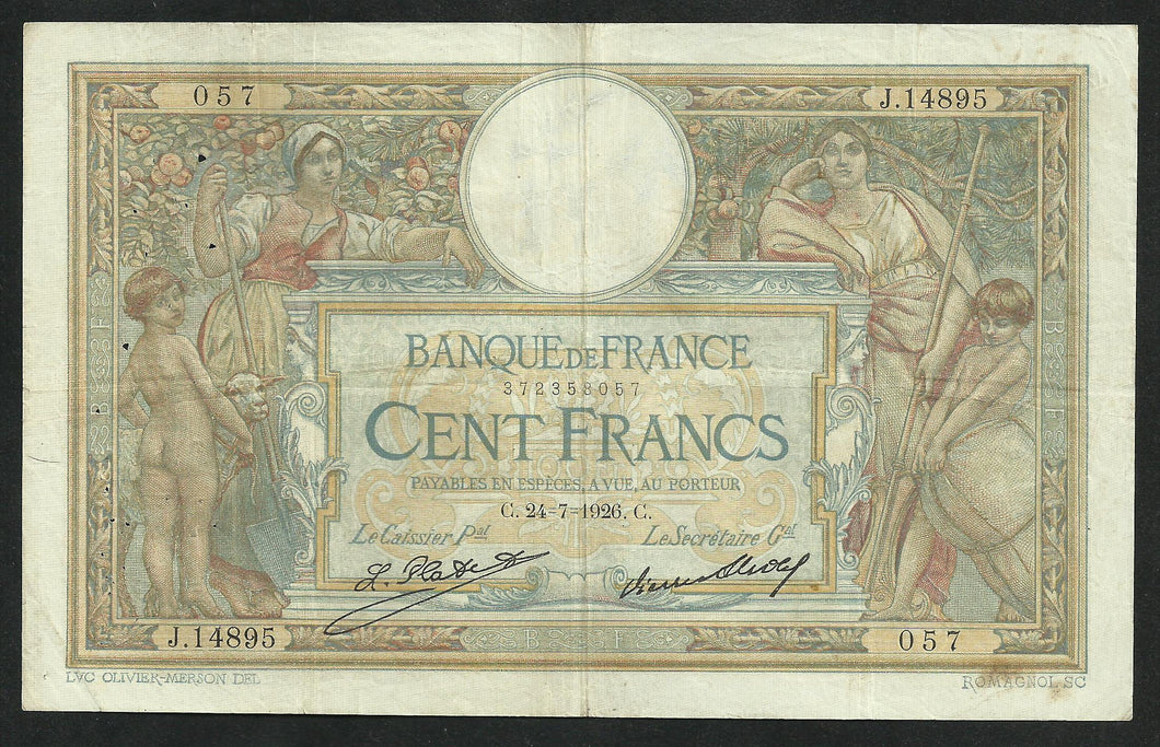 100 Francs Merson (24-7-1926)