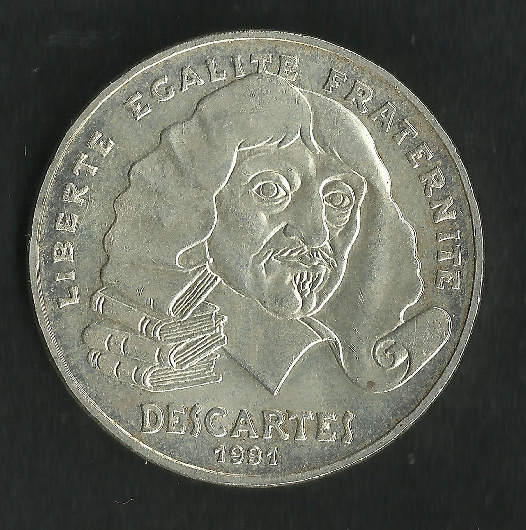 100 Francs Argent Commémorative 1991 Descartes