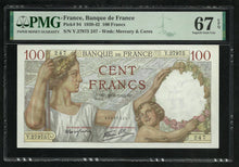 Charger l&#39;image dans la galerie, France : 100 Francs Sully (5-12-1940) ; PMG : Superb Gem UNC 67 ; EPQ
