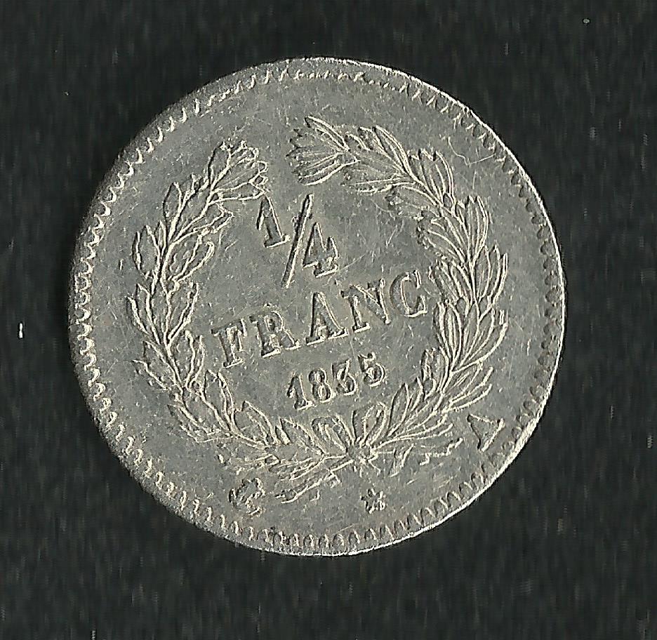 1/4 Franc Argent Louis Philippe 1835 A