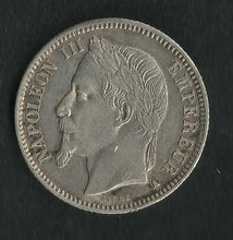 Charger l&#39;image dans la galerie, 1 Franc Argent Napoléon III Tête Laurée 1868 A ; Qualité
