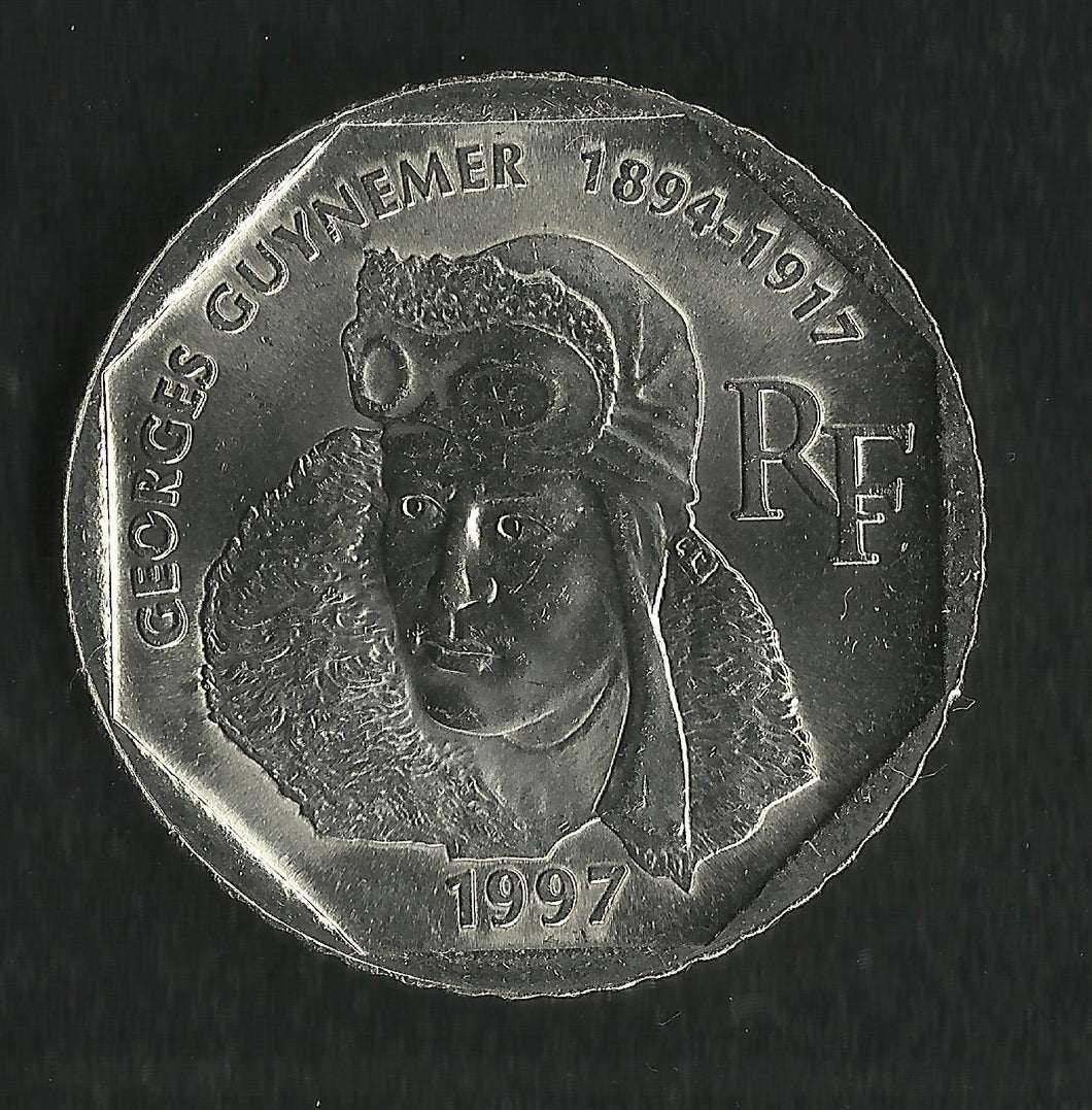 2 Francs Commémorative Georges Guynemer 1997 ; FDC