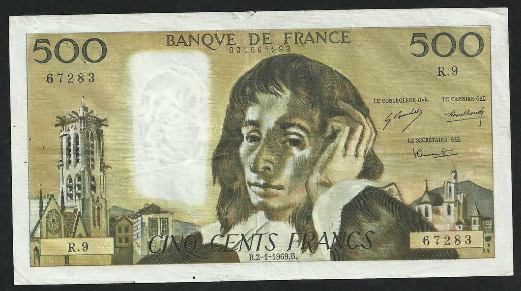 500 Francs Pascal (2-1-1969)