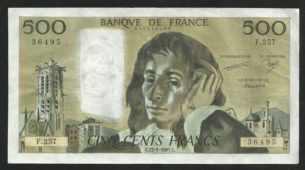 500 Francs Pascal (5-11-1987)