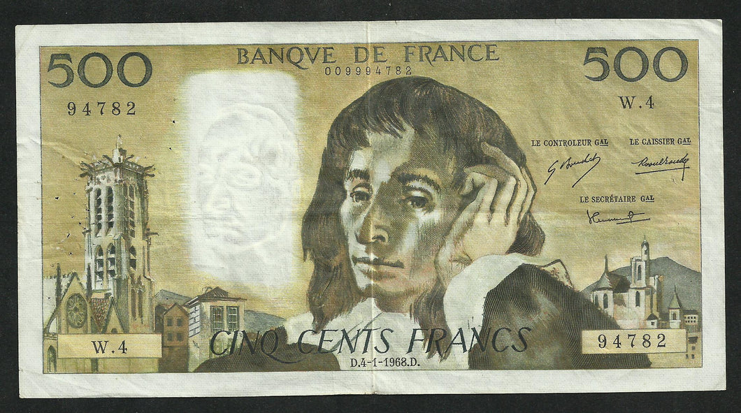 500 Francs Pascal (4-1-1968)