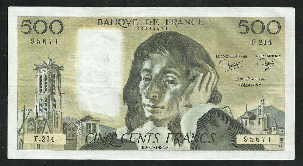 500 Francs Pascal (5-7-1984)