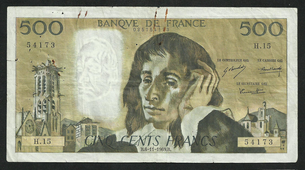 500 Francs Pascal (6-11-1969)