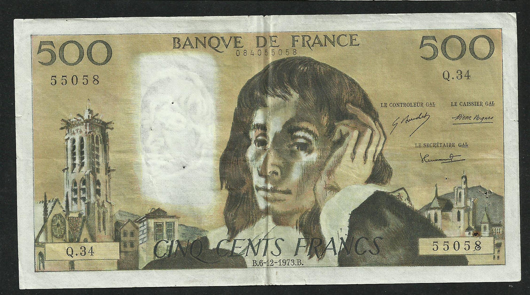 500 Francs Pascal (6-12-1973)