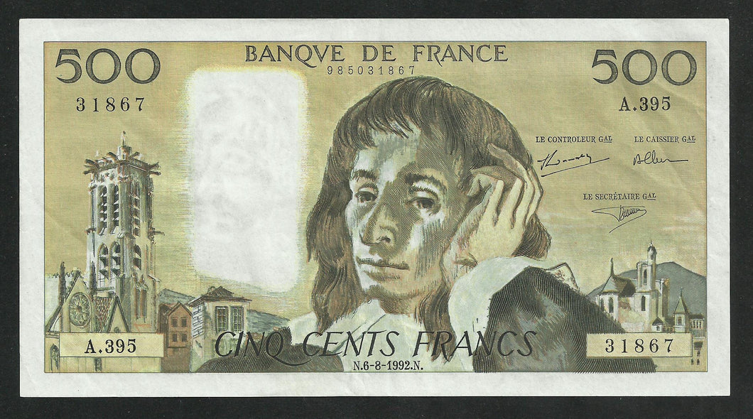 500 Francs Pascal (6-8-1992)