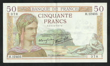 Charger l&#39;image dans la galerie, 50 Francs Cérès (22-2-1940) Qualité
