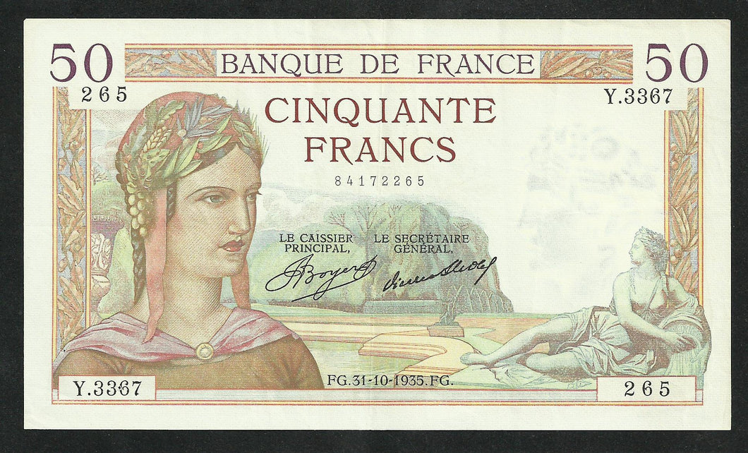 50 Francs Cérès (31-10-1935)