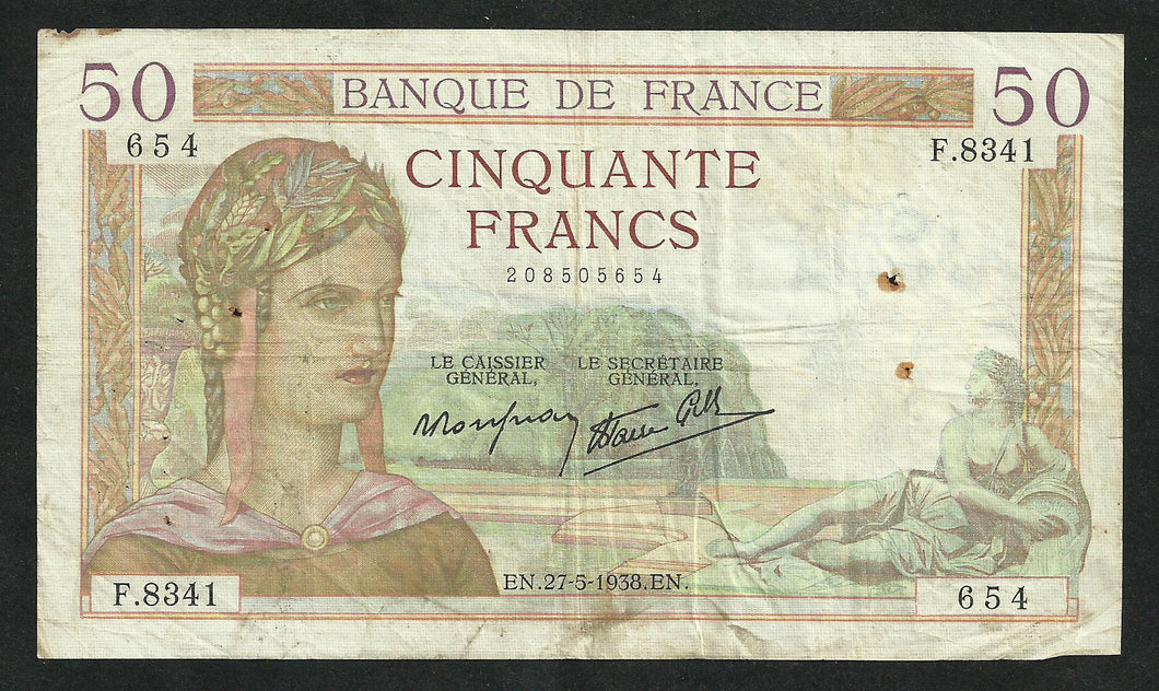 50 Francs Cérès (27-5-1938)