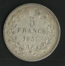 Charger l&#39;image dans la galerie, 5 Francs Argent Louis Philippe 1839 B
