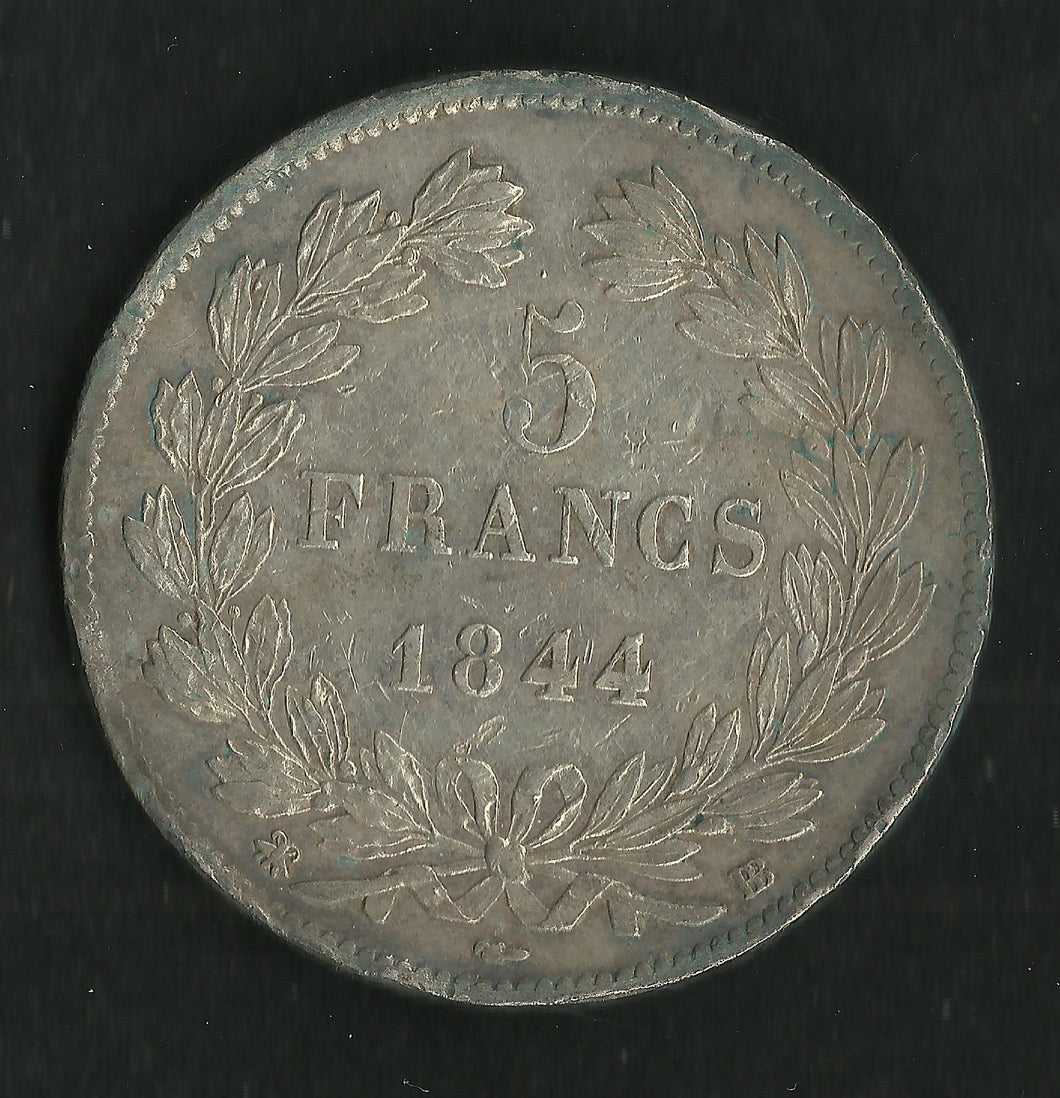 5 Francs Argent Louis Philippe 1844 BB