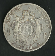 Charger l&#39;image dans la galerie, 5 Francs Napoleon III Tête Nue 1856 A
