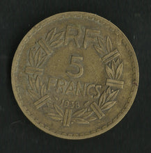 Charger l&#39;image dans la galerie, 5 Francs Lavrillier Bronze Alu 1938
