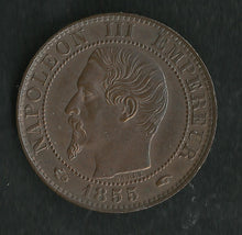 Charger l&#39;image dans la galerie, 5 Centimes Napoléon III Tête Nue 1855 A Ancre ; Qualité
