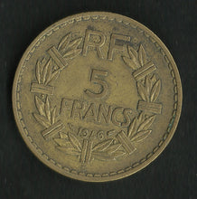 Charger l&#39;image dans la galerie, 5 Francs Lavrillier Bronze Alu 1946 C
