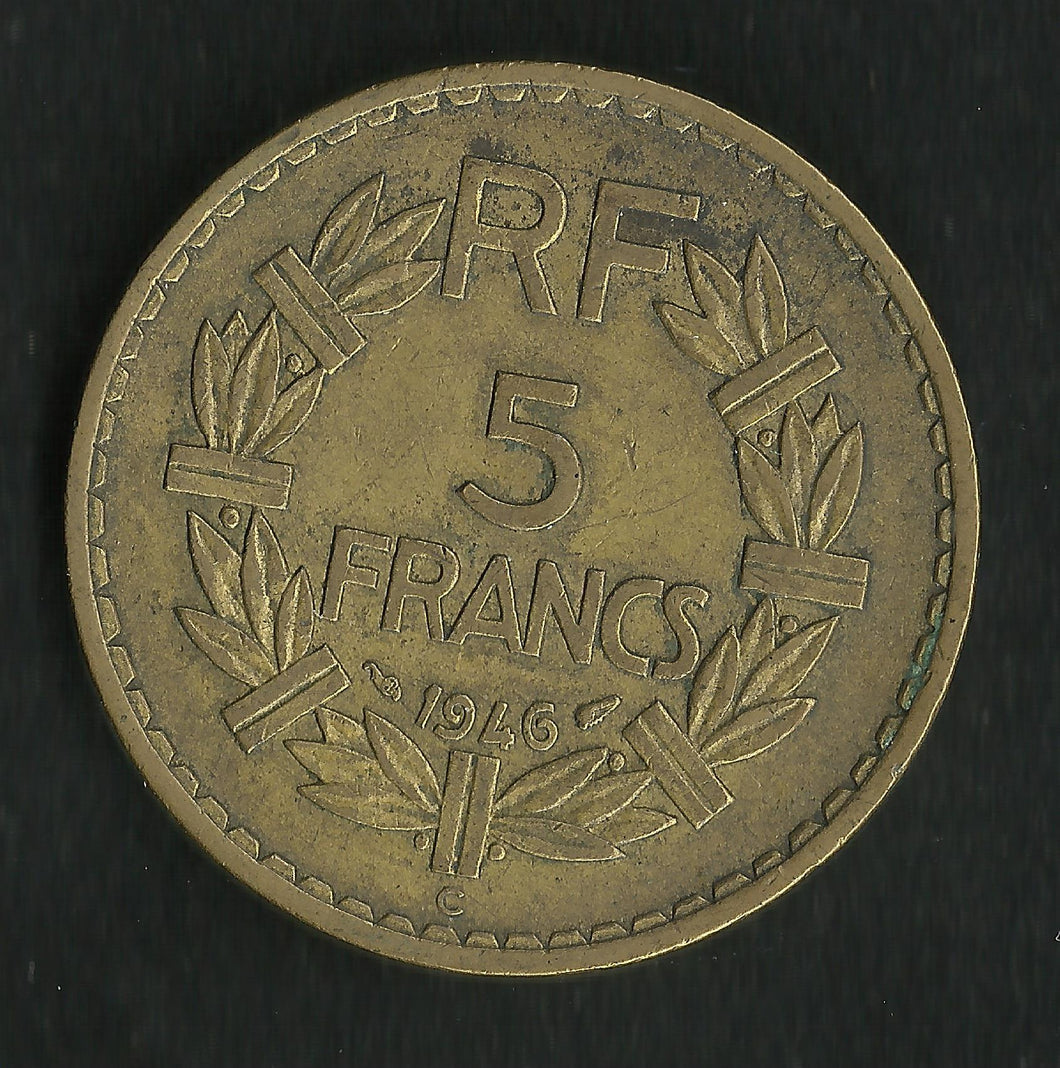 5 Francs Lavrillier Bronze Alu 1946 C