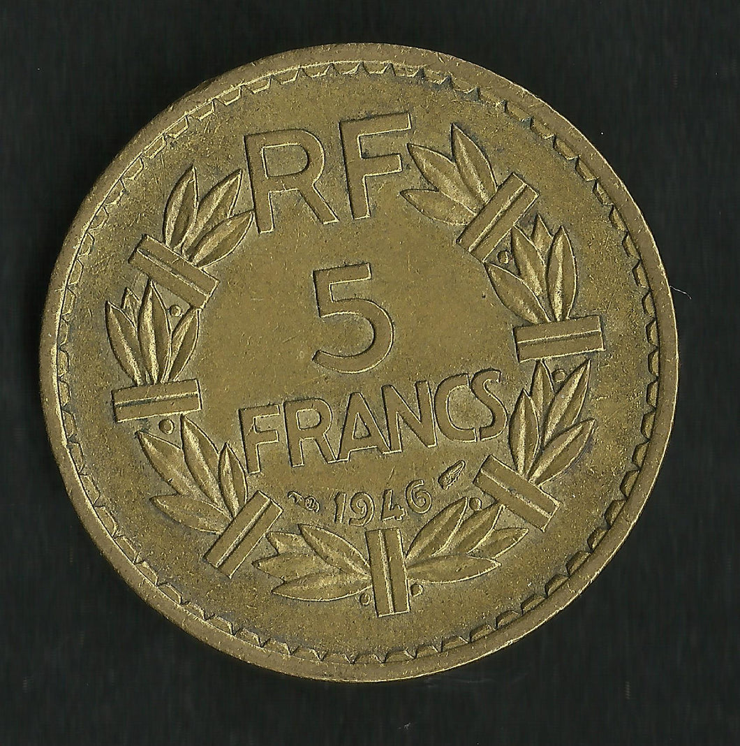 5 Francs Lavrillier Bronze Alu 1946