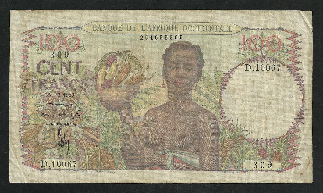 Afrique Occidentale : 100 Francs 1950