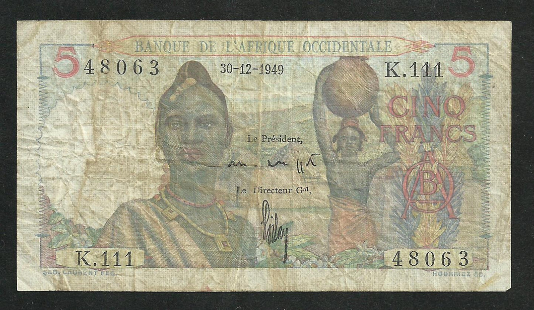 Afrique Occidentale : 5 Francs 1949