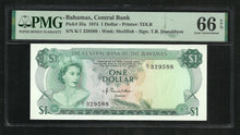 Charger l&#39;image dans la galerie, Bahamas : 1 Dollar 1974 ; PMG : Gem UNC 66 ; EPQ
