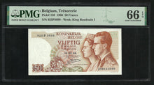Charger l&#39;image dans la galerie, Belgique : 50 Francs 1966 ; PMG : Gem UNC 66 ; EPQ
