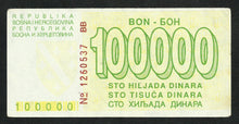 Charger l&#39;image dans la galerie, Bosnie : 100000 Dinara 1993 Sarajevo

