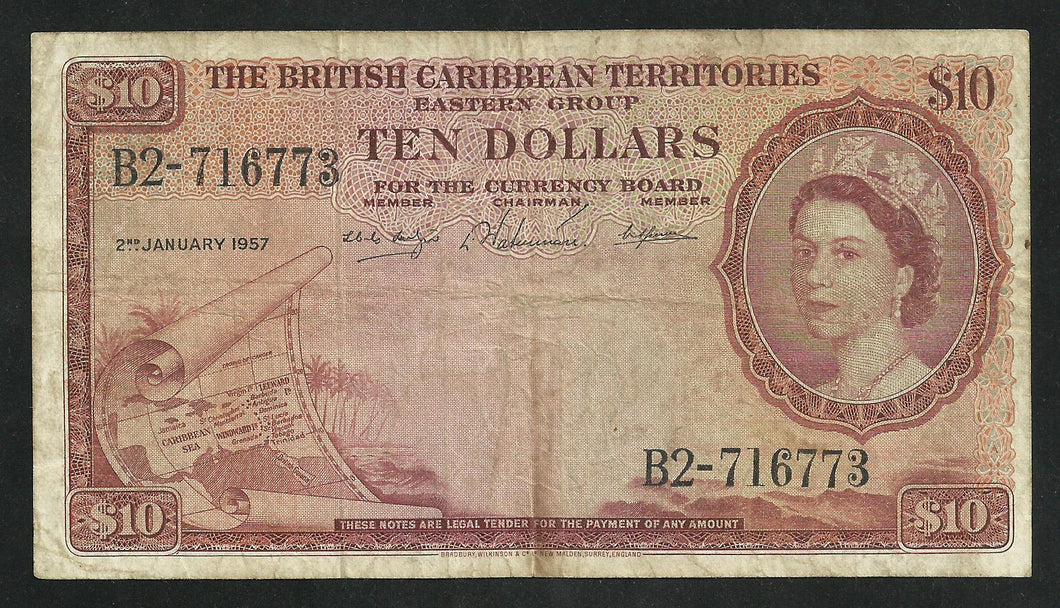 British Caribbean Territories : 10 Dollars 1957