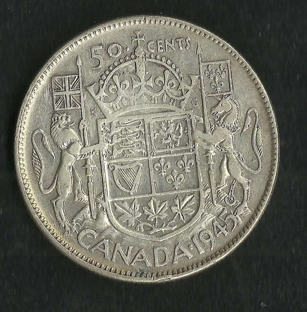 Canada : 50 Cents 1945 Argent