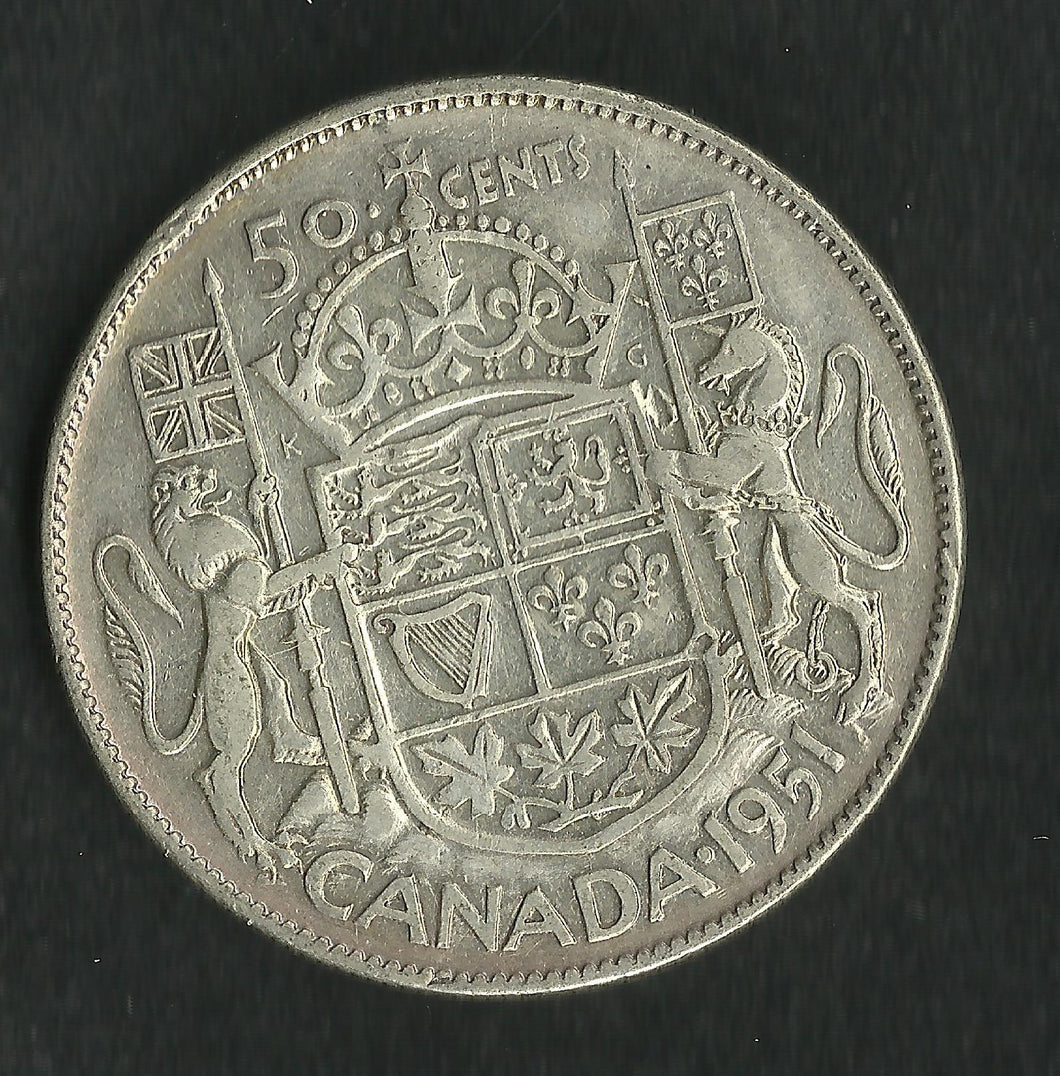 Canada : 50 Cents 1951 Argent