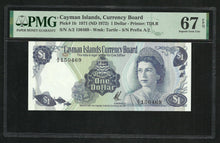 Charger l&#39;image dans la galerie, Cayman Islands : 1 Dollar 1971 ; PMG : Superb Gem UNC 67 ; EPQ
