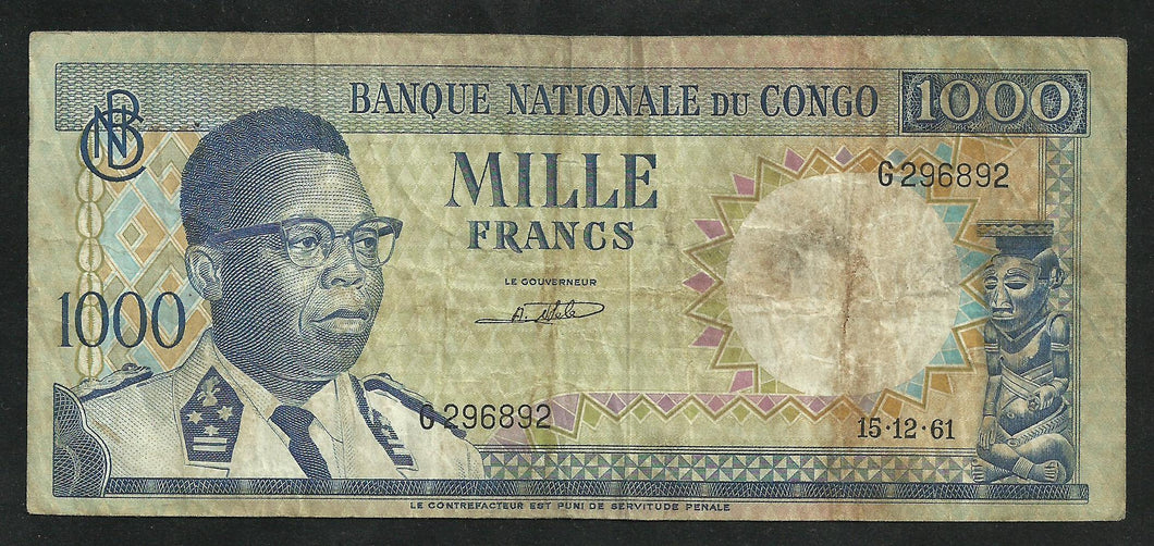 Congo : 1000 Francs 1961