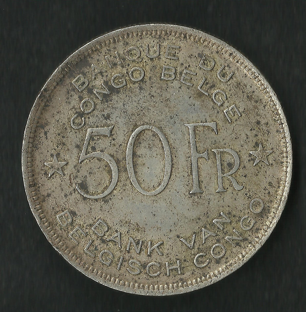 Congo Belge : 50 Francs 1944 Argent