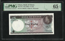 Charger l&#39;image dans la galerie, Ghana : 5 Cedis 1965 ; PMG : Gem UNC 65 ; EPQ
