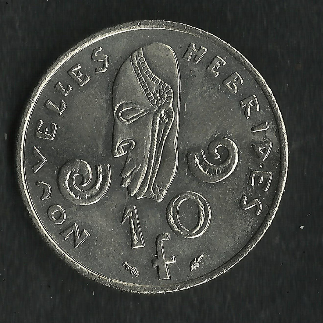 New Hebrides : 10 Francs 1975