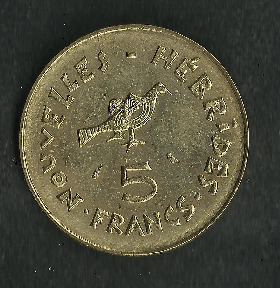 New Hebrides : 5 Francs 1970