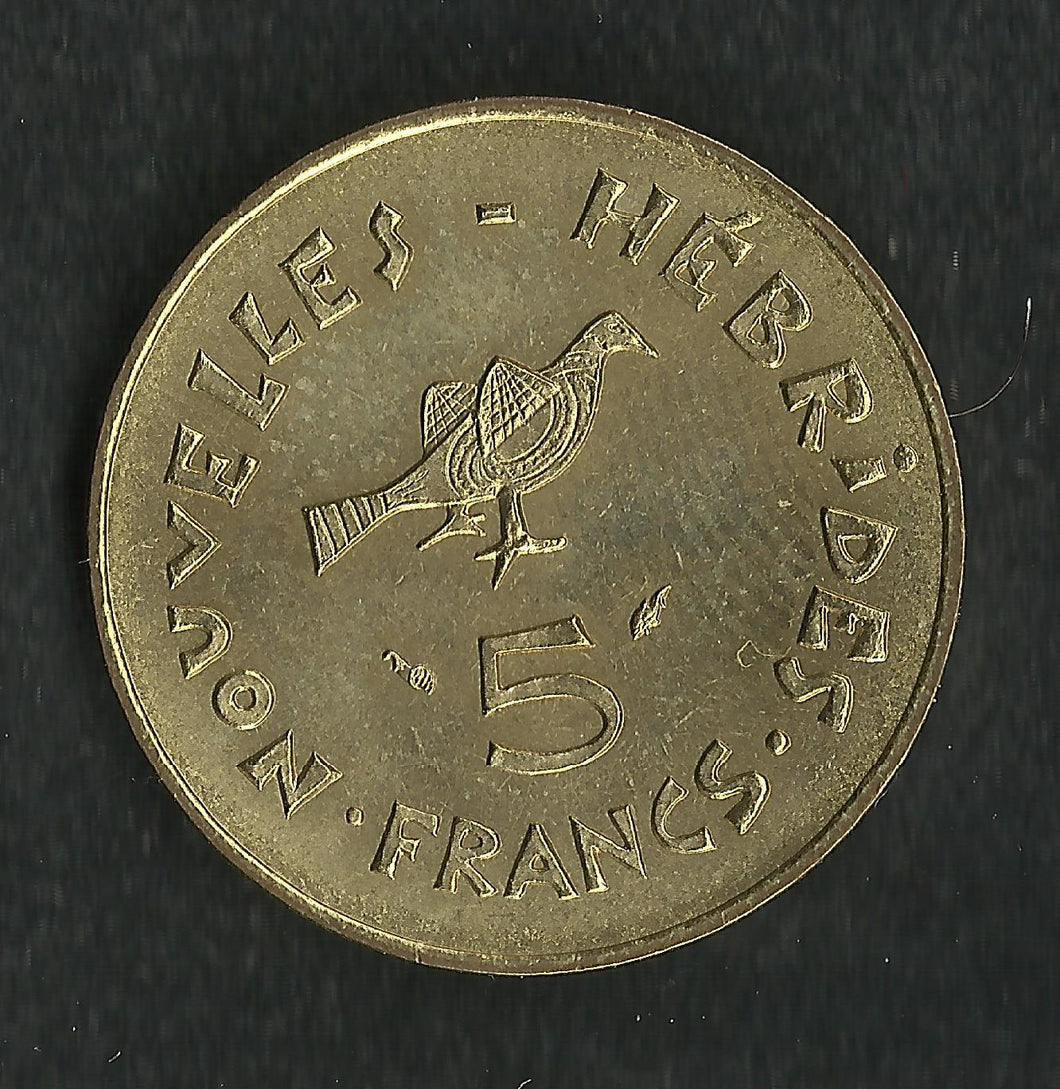 New Hebrides : 5 Francs 1975