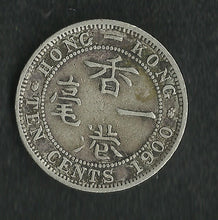 Charger l&#39;image dans la galerie, Hong Kong : 10 Cents Argent 1900 H
