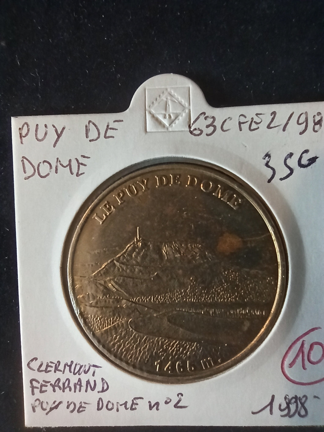 Jeton Monnaie de Paris 63000 : Puy de Dome 1998