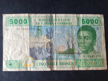 Charger l&#39;image dans la galerie, Afrique Centrale : 5000 Francs 2002 U
