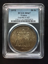 Charger l&#39;image dans la galerie, France : 50 Francs Silver 1975 ; PCGS : MS 67
